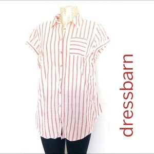 Dress Barn Westport Striped Short Sleeve Shirt